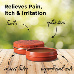Applying Hyland's PRID Drawing Salve to skin