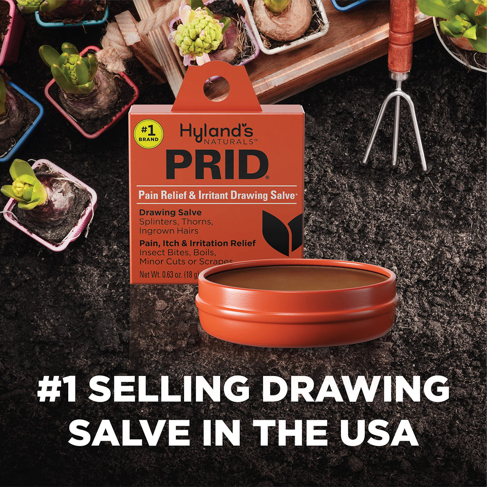 Natural ingredients icons for Hyland's PRID Drawing Salve Naturals