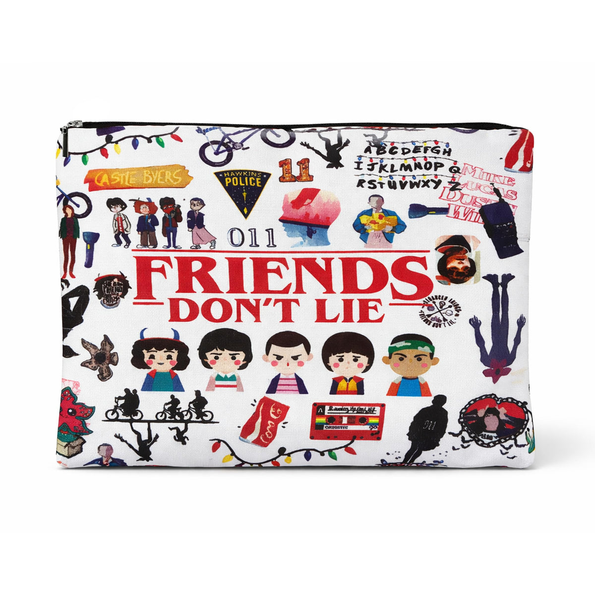 HYPEHOME retro friendship cosmetic bag with zipper, perfect for daily makeup on the go.
