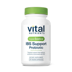 Front view of Hyperbiotics Vital Nutrients IBS Probiotic bottle