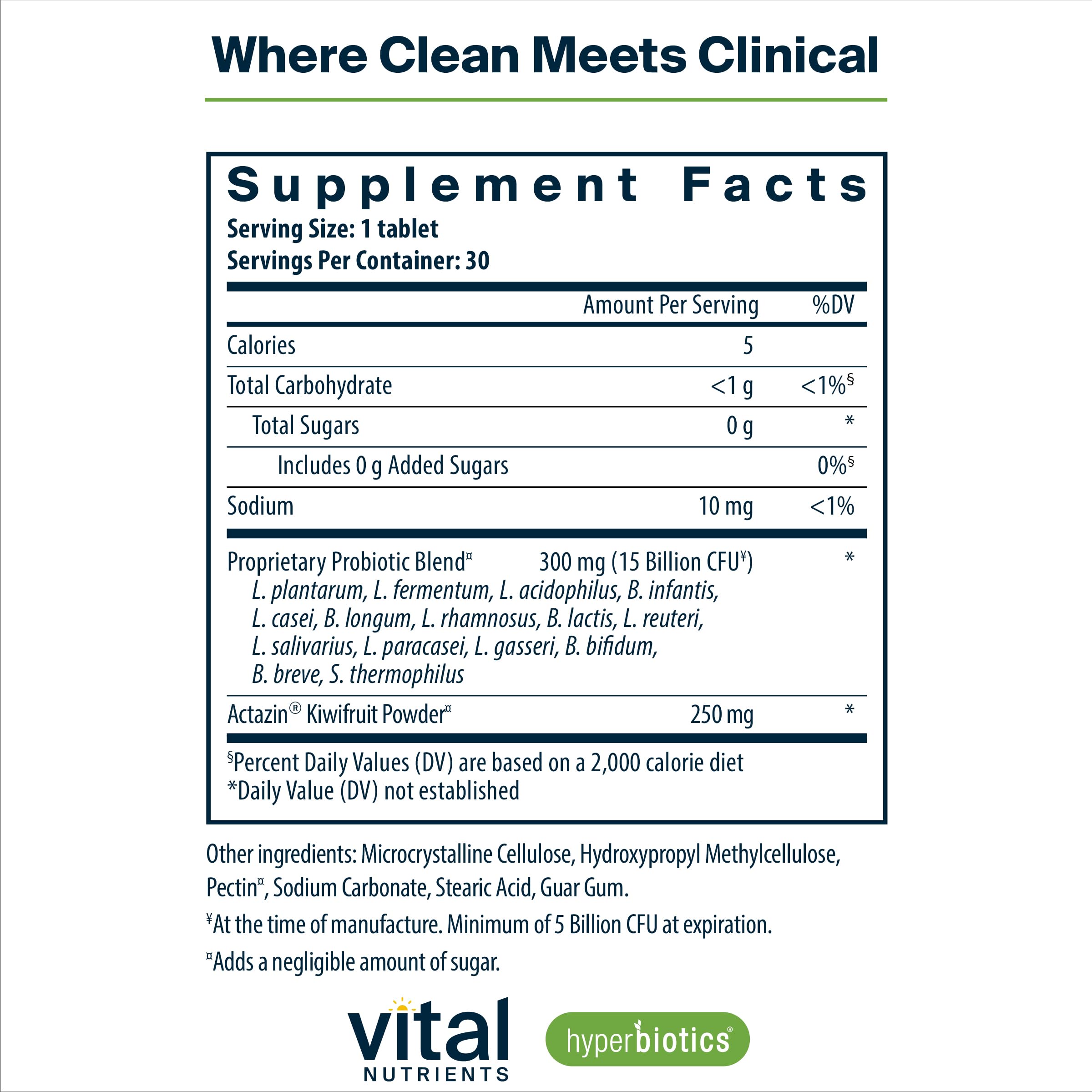 Close-up infographic showing 15 probiotic strains included in Pro-15