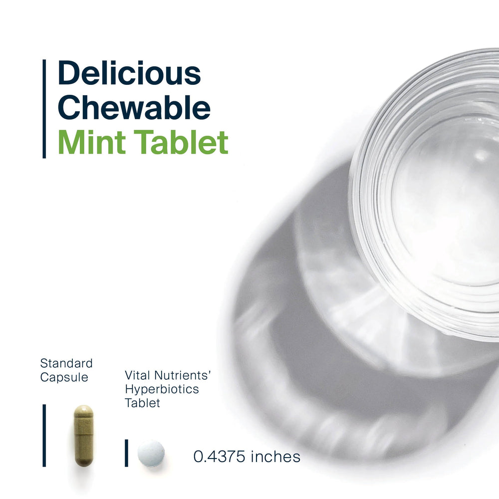 Mint-flavored chewable tablet close-up