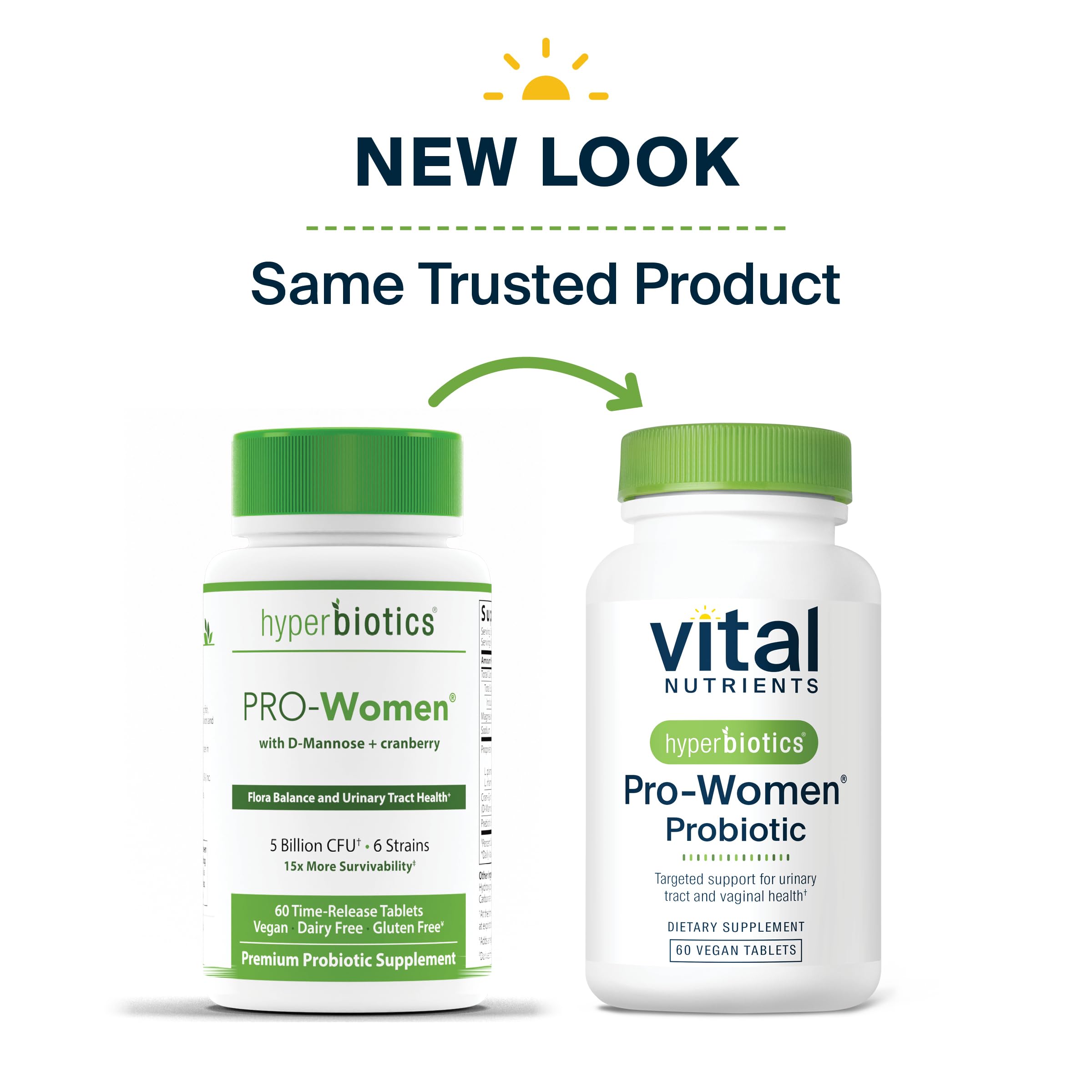 Hyperbiotics Vital Nutrients packaging communicates NSF-certified quality and non-GMO promise.