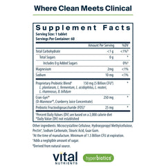 Contains 6 targeted strains plus cranberry extract and D-mannose