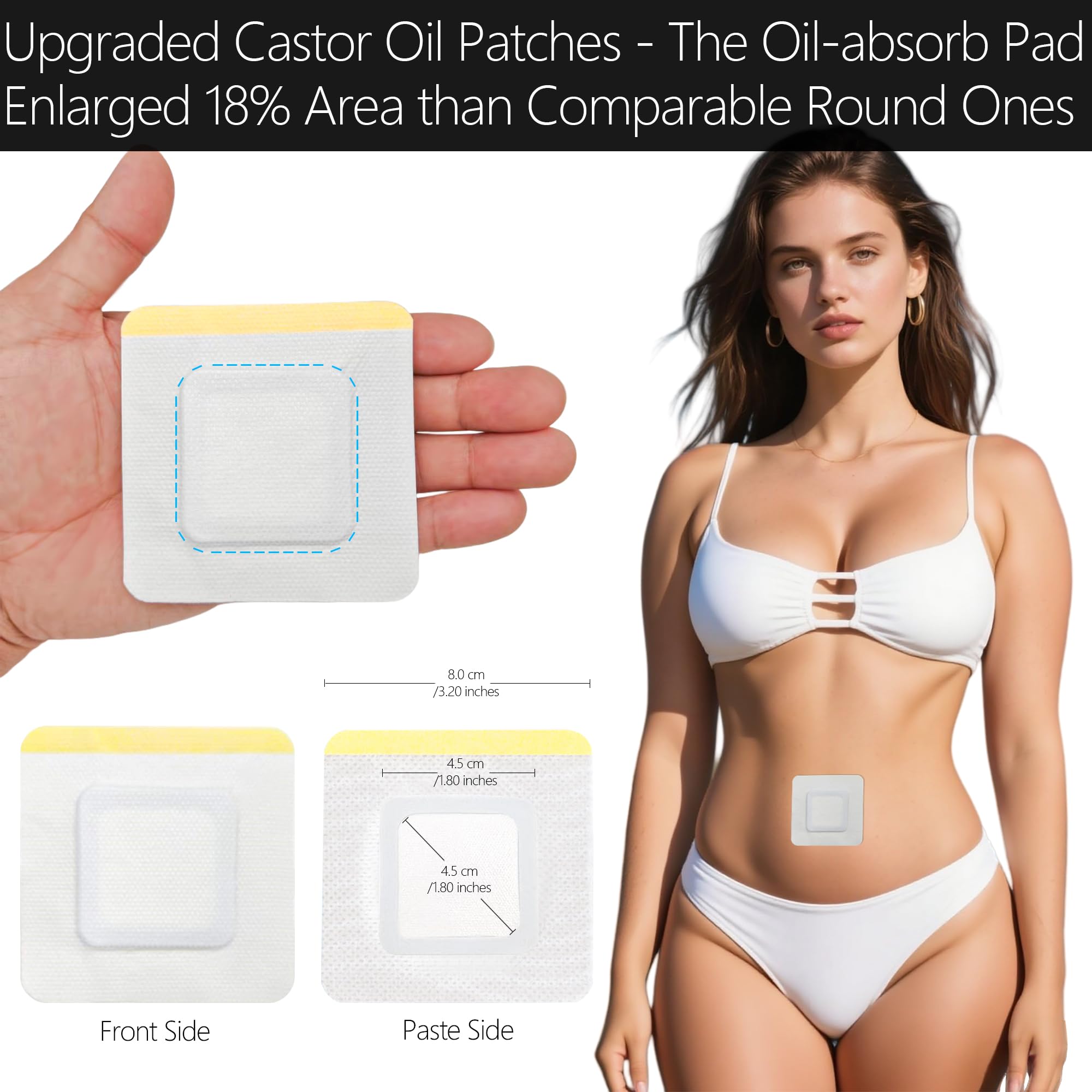 Hypoallergenic castor oil wrap showing organic cotton core