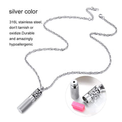 Hypoallergenic diffuser necklace showing 22 inch chain and 2 inch extender.