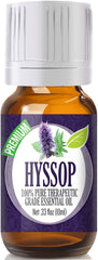 Hyssop essential oil in a 10ml amber glass bottle with built-in eyedropper