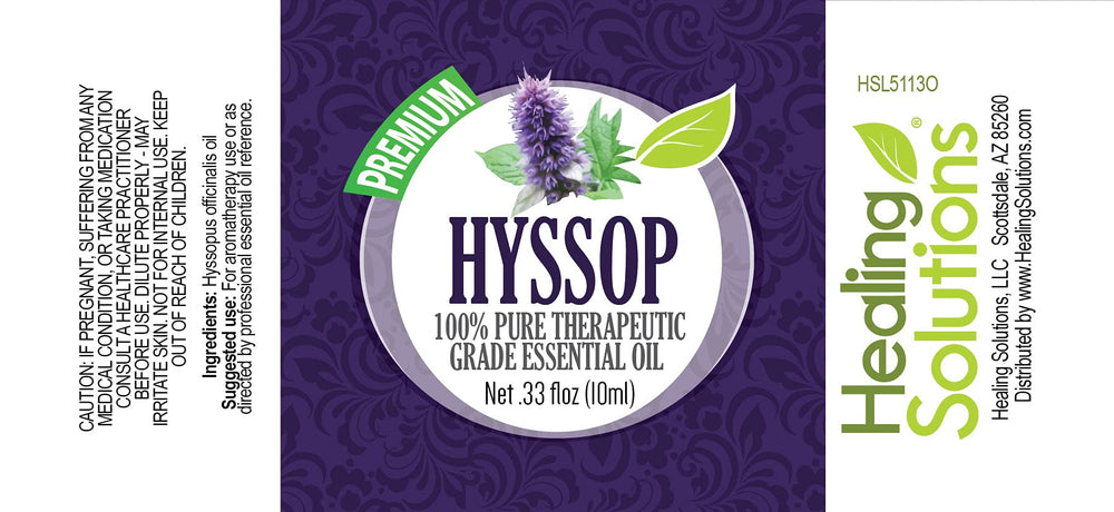 GC-MS test results for Hyssop essential oil demonstrating purity and dilution testing