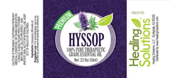 GC-MS test results for Hyssop essential oil demonstrating purity and dilution testing