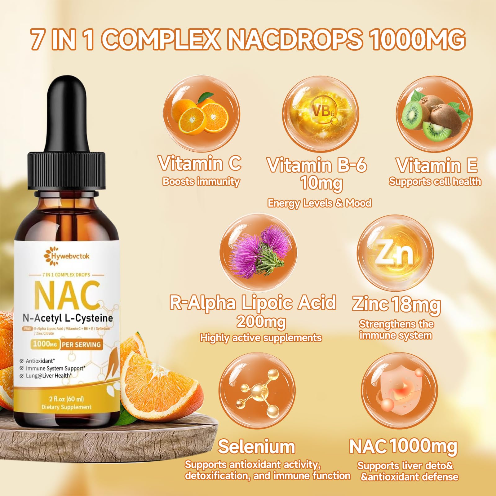 Illustration of the 7-in-1 NAC complex ingredients