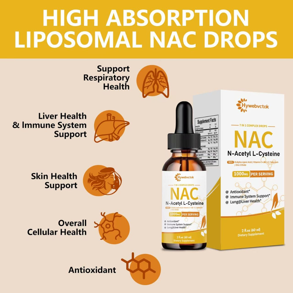 NAC Drops ingredients and dosage information illustration