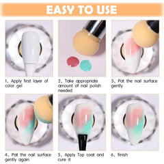 HYWWPFLAY ombre design application with gel or regular polish.