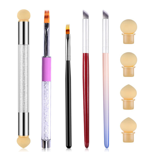 HYWWPFLAY ombre nail brush set creates smooth gradient on natural nails.