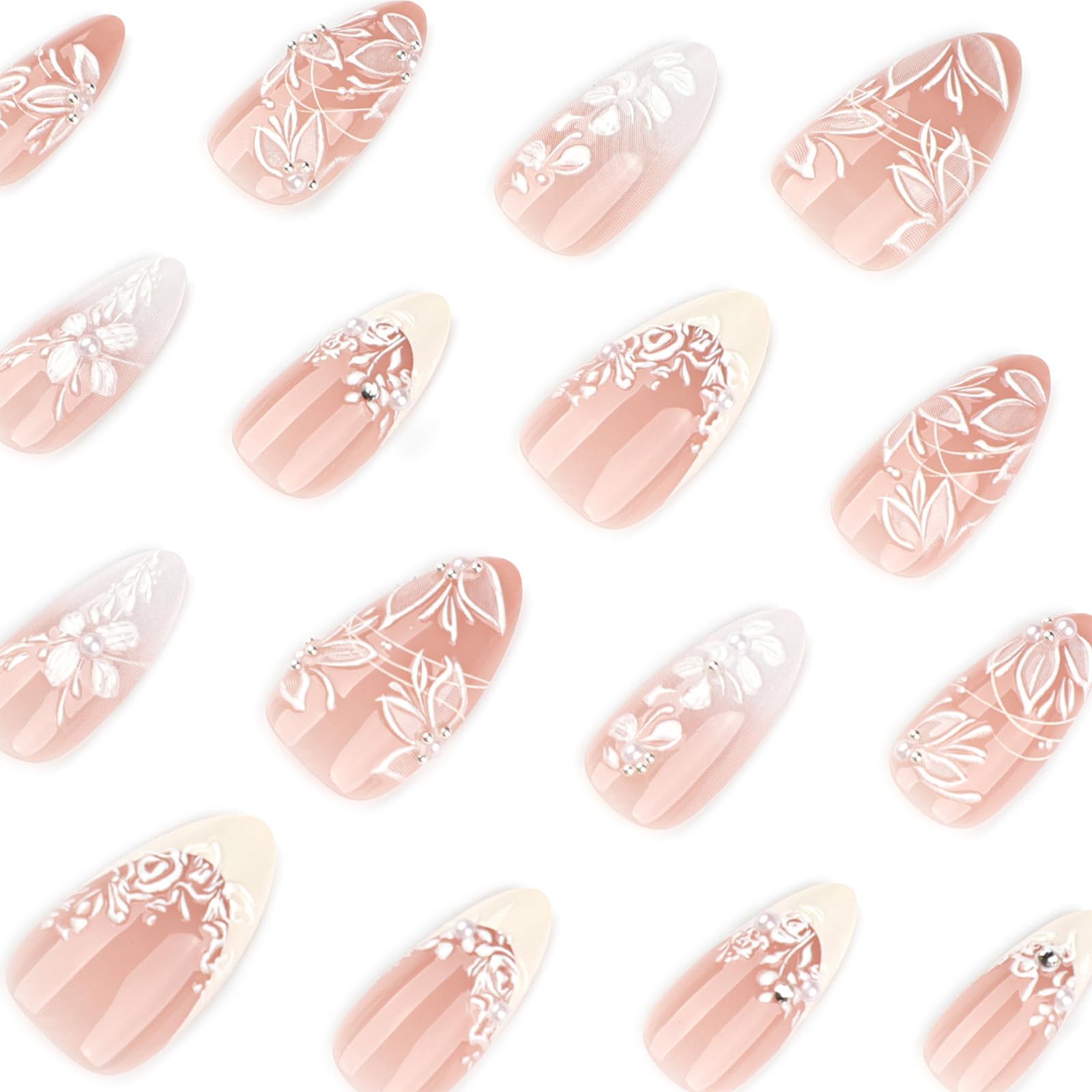 HZJXRT glossy finish nails almond shape upgrade daily wear with shine