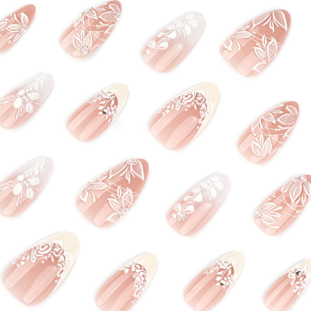 HZJXRT glossy finish nails almond shape upgrade daily wear with shine