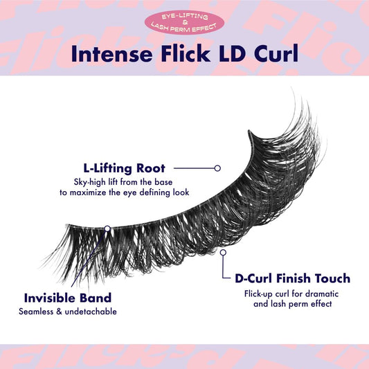 i•ENVY Flick'd LD Curl wispy-volume lashes for a soft, eye-opening look.