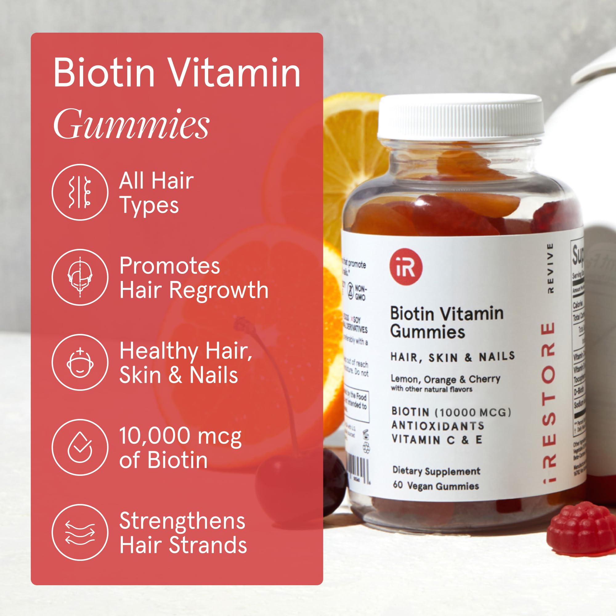Biotin 10000 mcg content on iRestore gummies