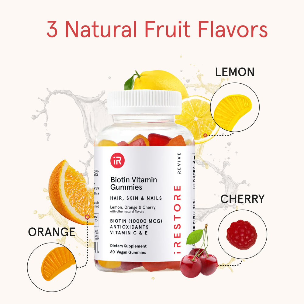 iRestore Hair Gummy Vitamins cherry flavor