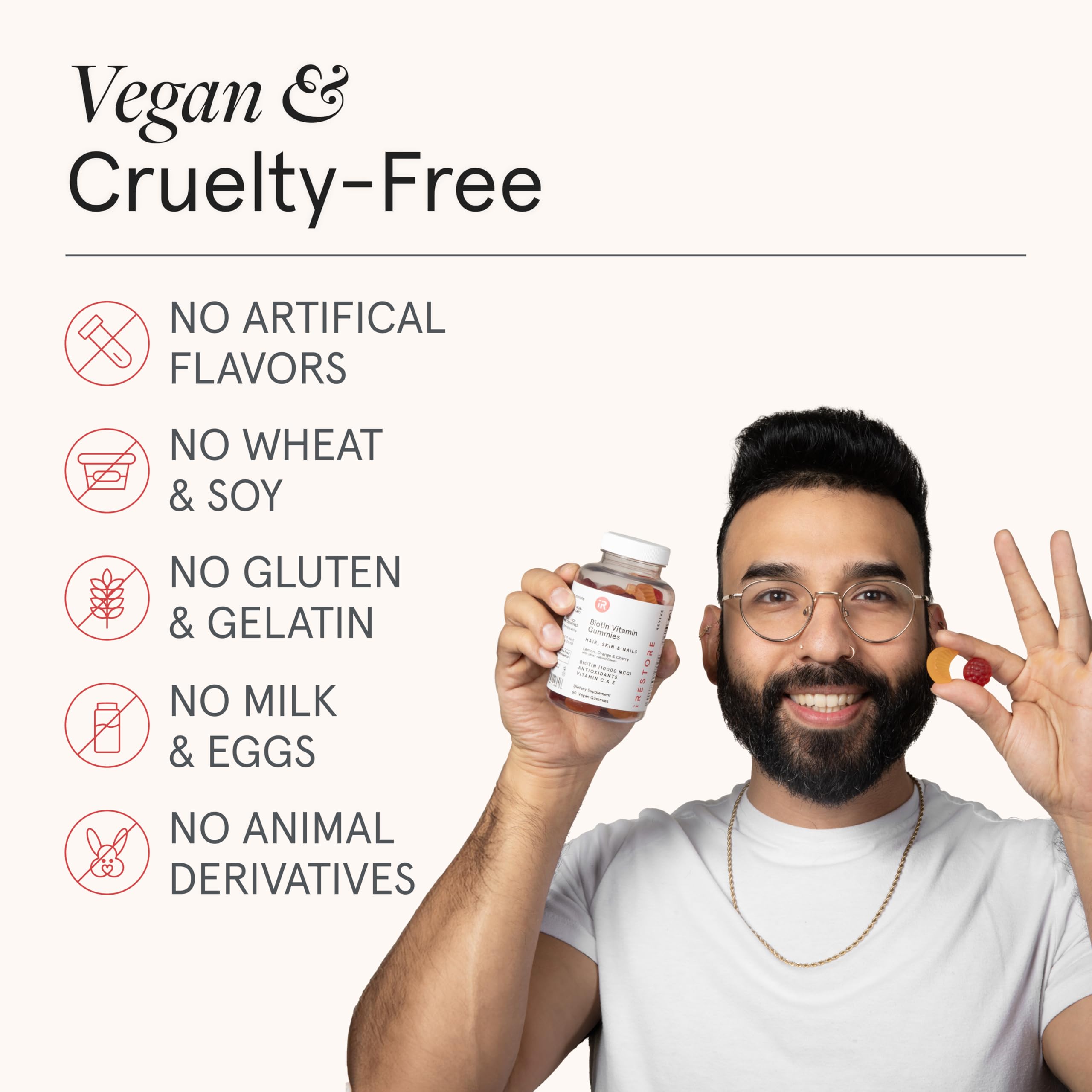iRestore Hair Gummy Vitamins vegan cruelty-free badge