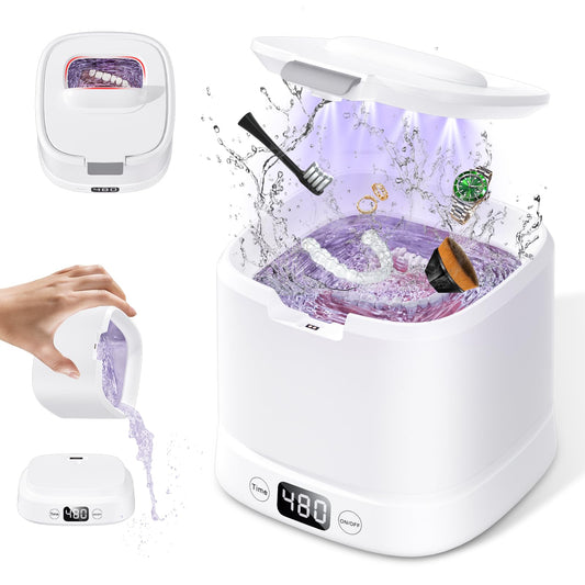 IAULF Ultrasonic Retainer Cleaner Machine in white (front view).