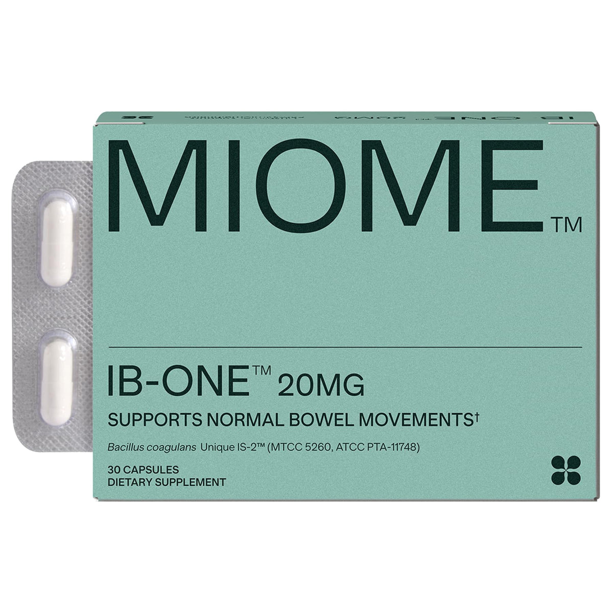 IB-ONE Probiotic bottle with IBS Relief label
