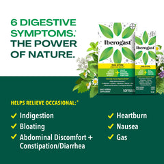 Iberogast softgels bottle closeup highlights the herbal blend for gut comfort.