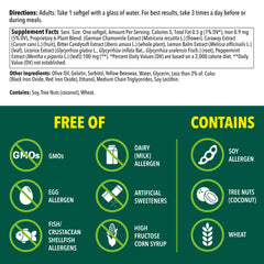 Iberogast softgels digestive-relief visual emphasizes the 6-herb blend for calm gut.