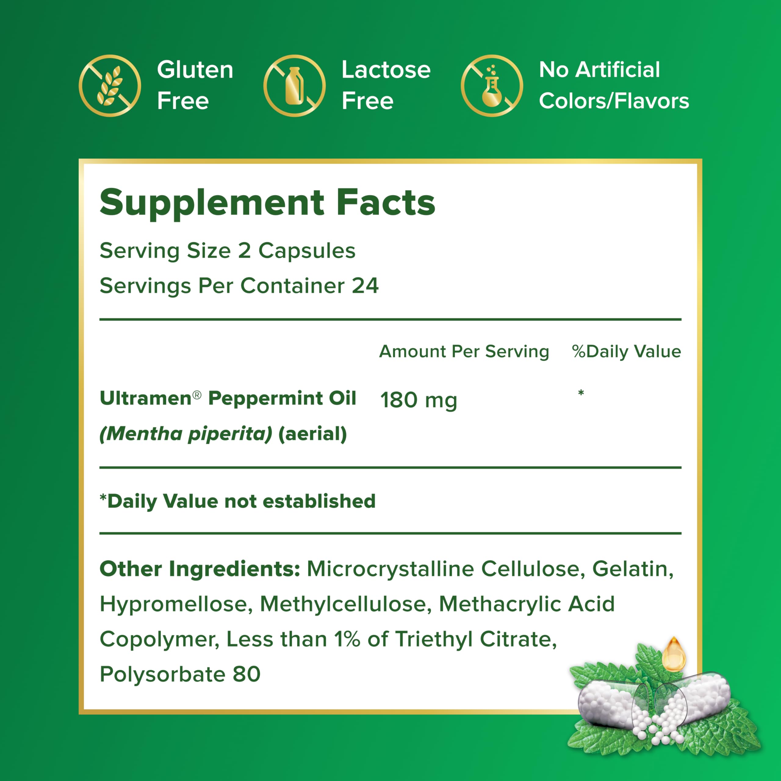 IBgard capsules side view for compact daily digestive support.