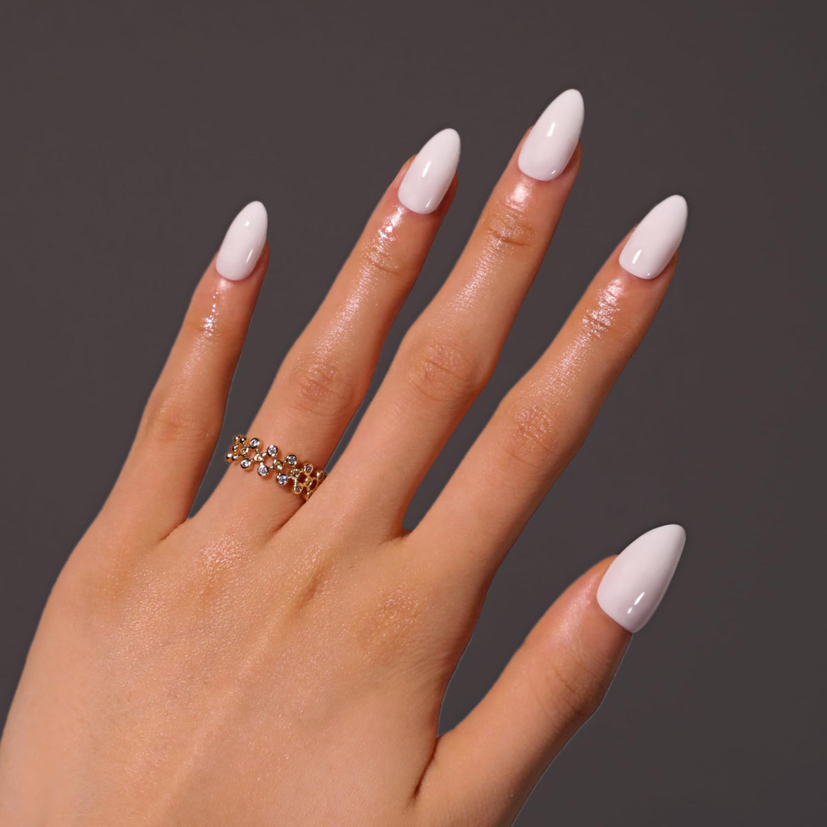 Icebobo press on nails white almond kit cover for easy at-home manicure