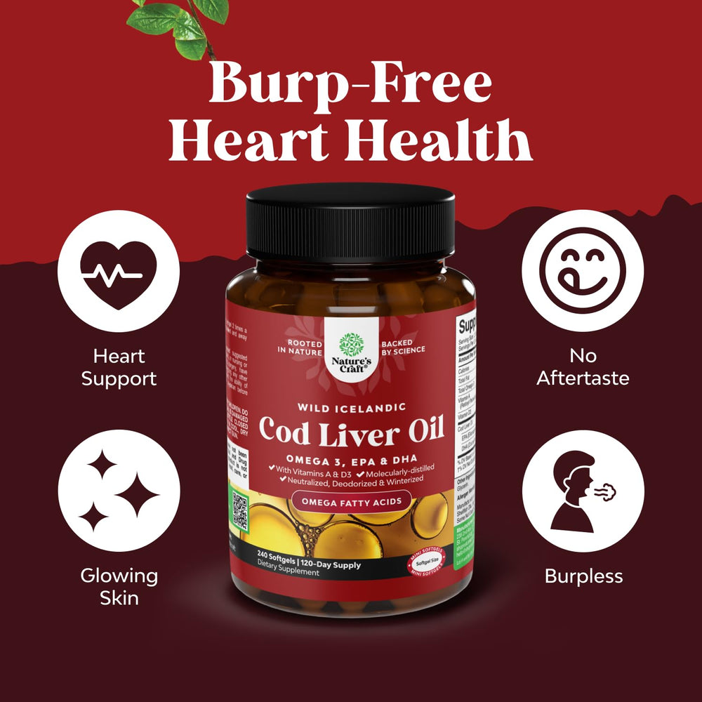 Label highlighting vitamins A and D on cod liver oil bottle