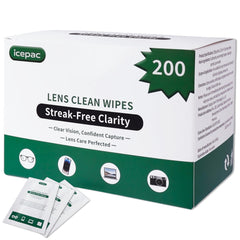 Icepac Lens Wipes 200-pack box