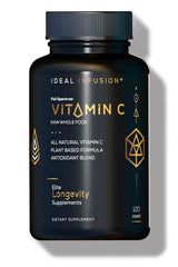 Bottle with Ideal Infusion Whole Food Vitamin C Complex label