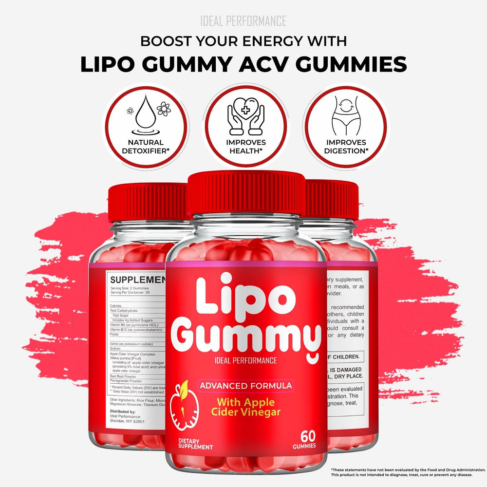 IDEAL PERFORMANCE Lipo Gummy bottle label visible in bright light