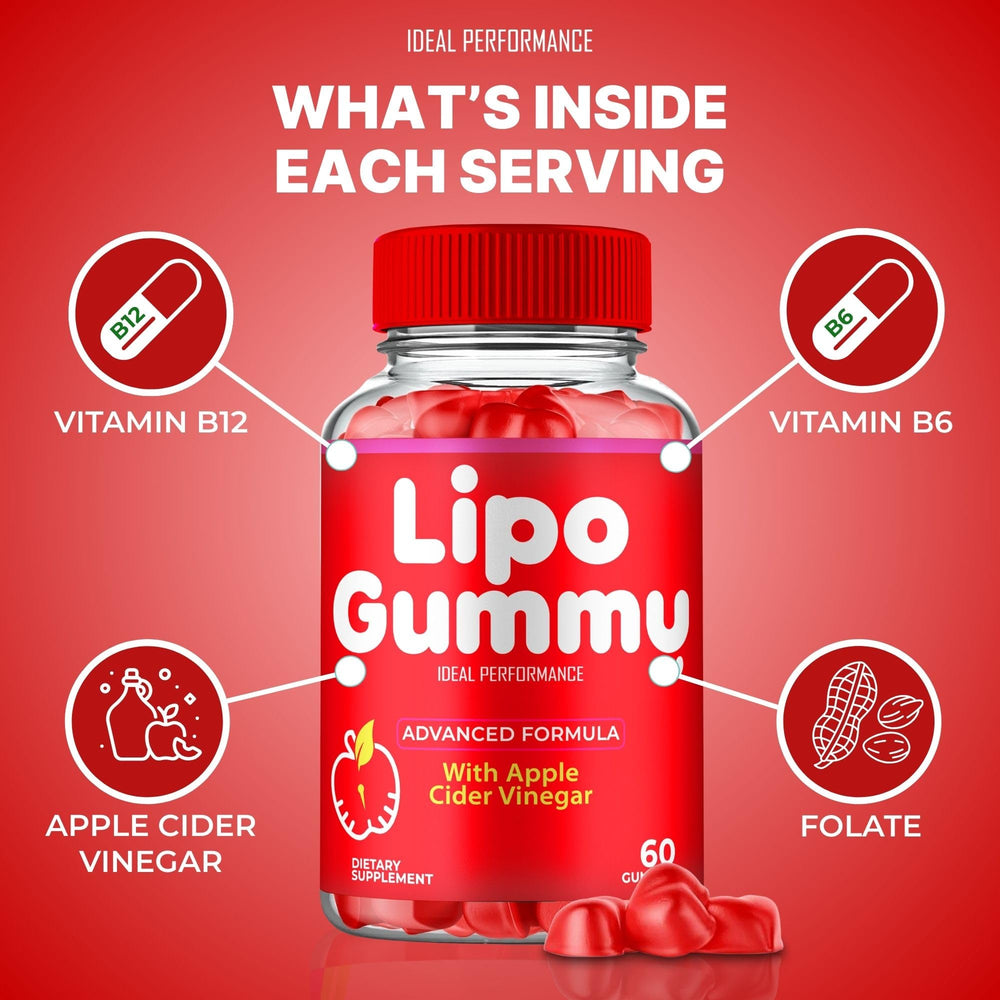 IDEAL PERFORMANCE Lipo Gummy gummies on a clean surface