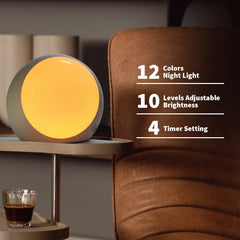 iDealSleep 10-brightness-levels ambient light for night visibility.