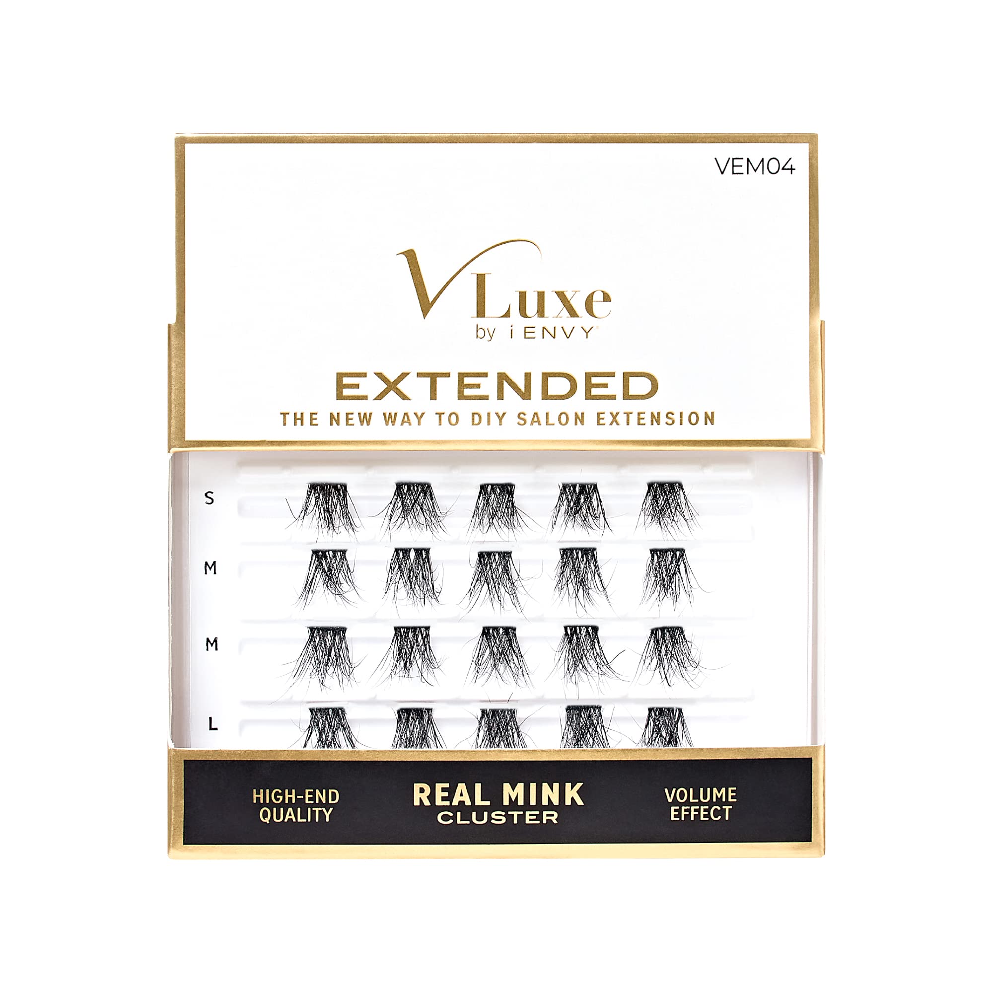 i•ENVY Extended Real Mink Lash Clusters closeup with dramatic volume.