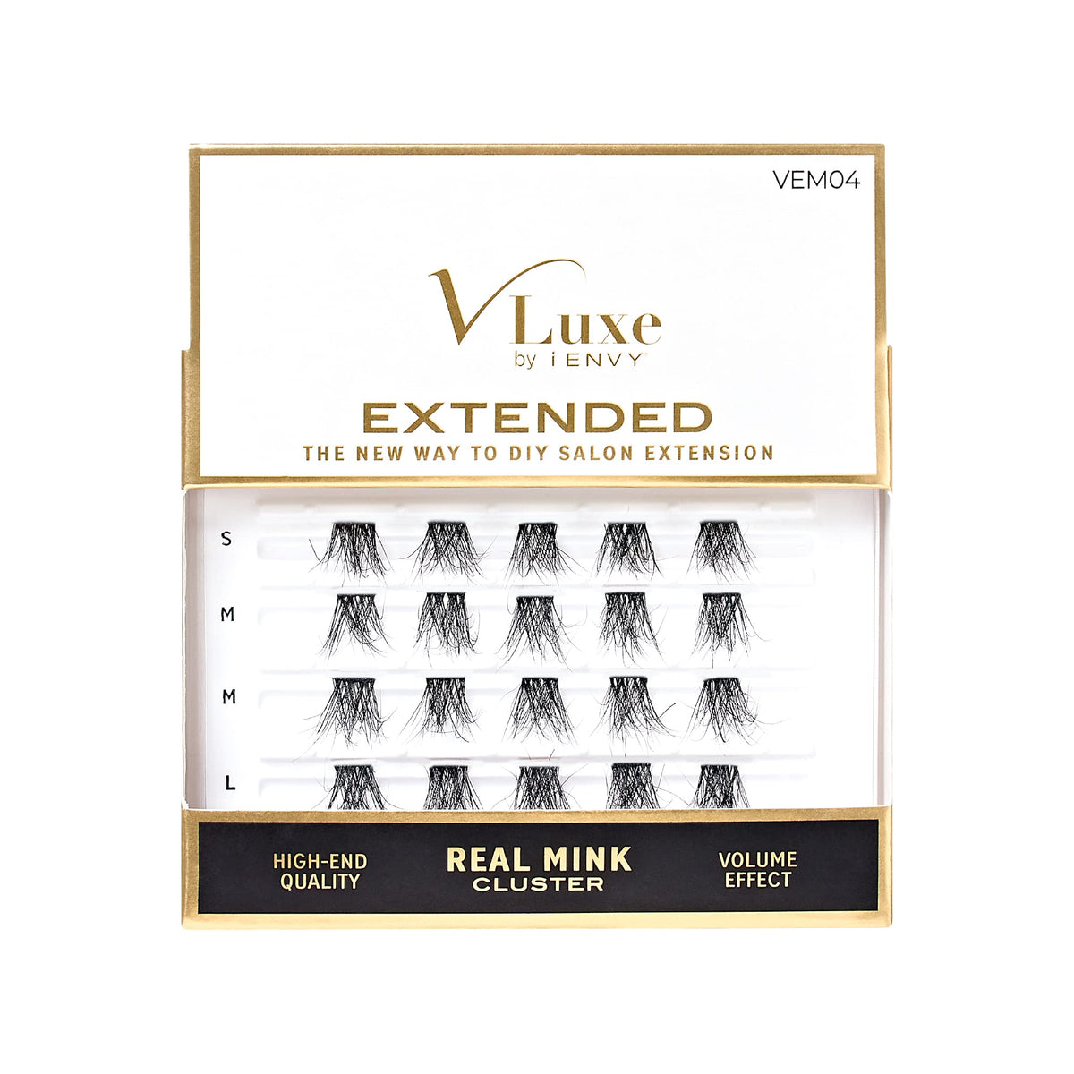 i•ENVY Extended Real Mink Lash Clusters closeup with dramatic volume.