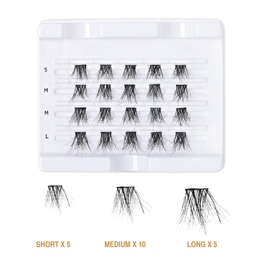 i•ENVY Extended Real Mink Lash Clusters underlash application shows light lift.