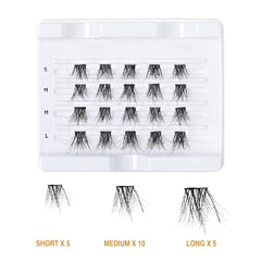 i•ENVY Extended Real Mink Lash Clusters underlash application shows light lift.