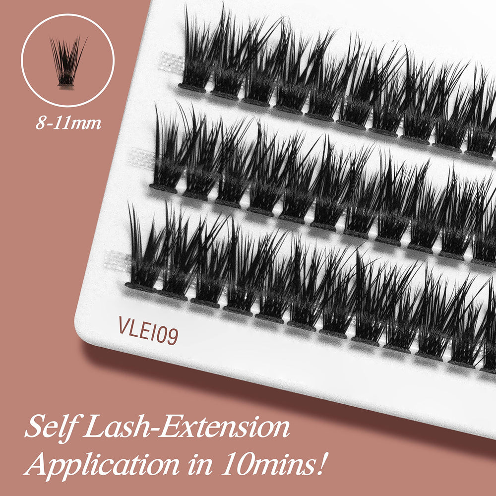 i•ENVY faux mink volume extension cluster lashes, setup for simple placement