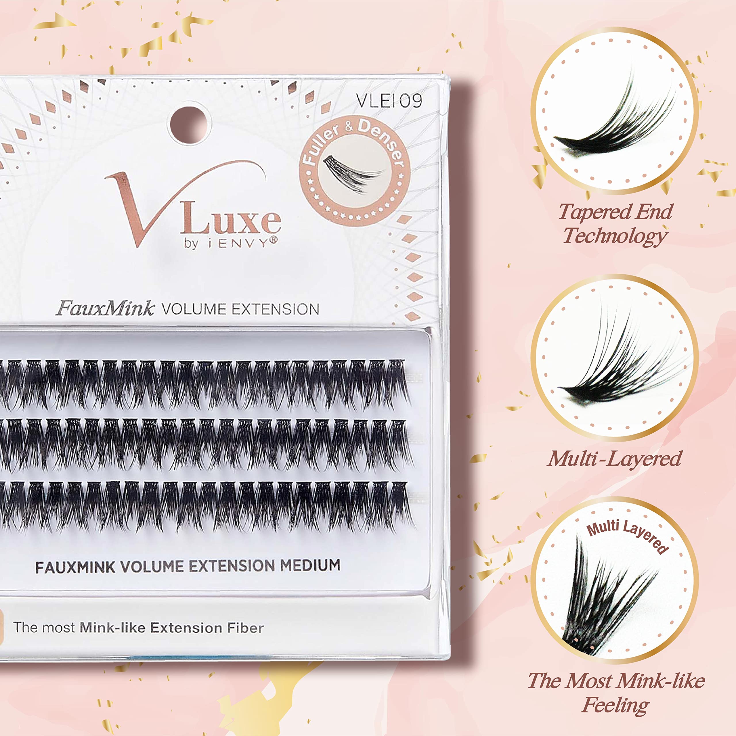 i•ENVY faux mink volume cluster lashes, DIY application ready kit