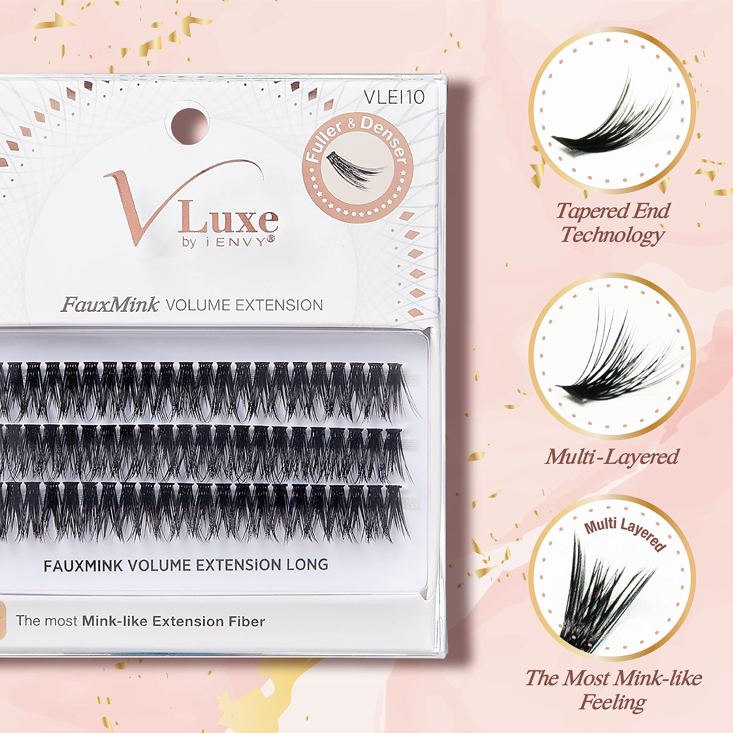 i•ENVY mink-like lash clusters with seamless diy compatibility