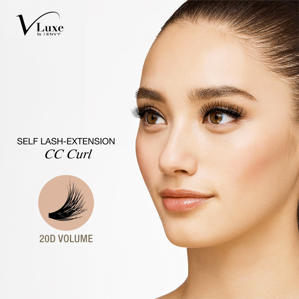 VLuxe CC Curl Lash Cluster 20D volume detail highlighting fuller eyes with light feel