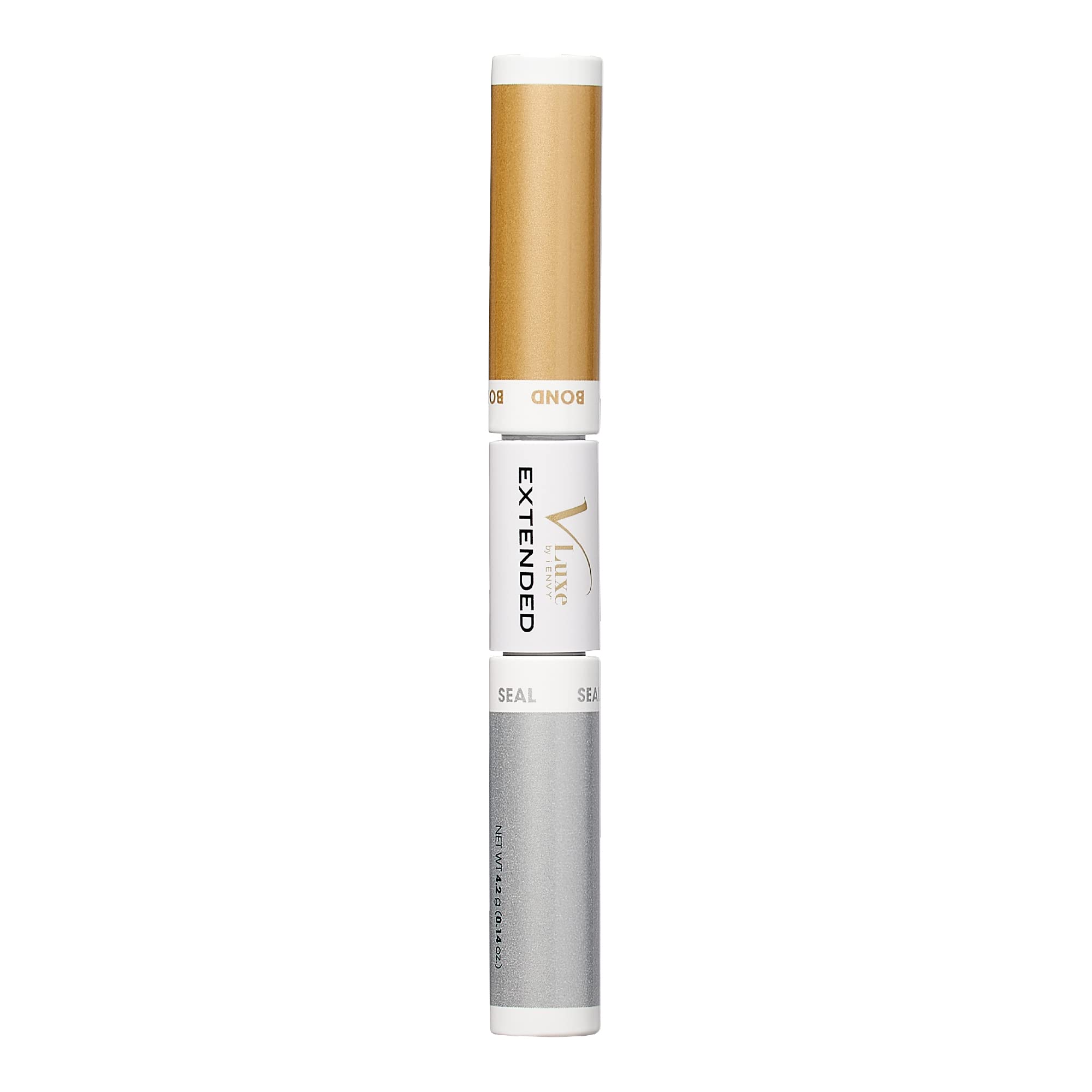 iEnvy VLuxe Extended lashes close-up showing lush synthetic fibers for natural look.