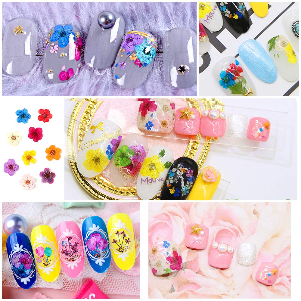 iFancer Flower Nail Charms applied on nails showing vibrant color accents for DIY personalization