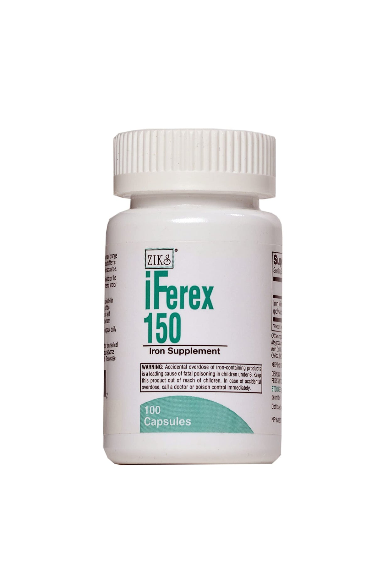Front view of iFerex 150 bottle