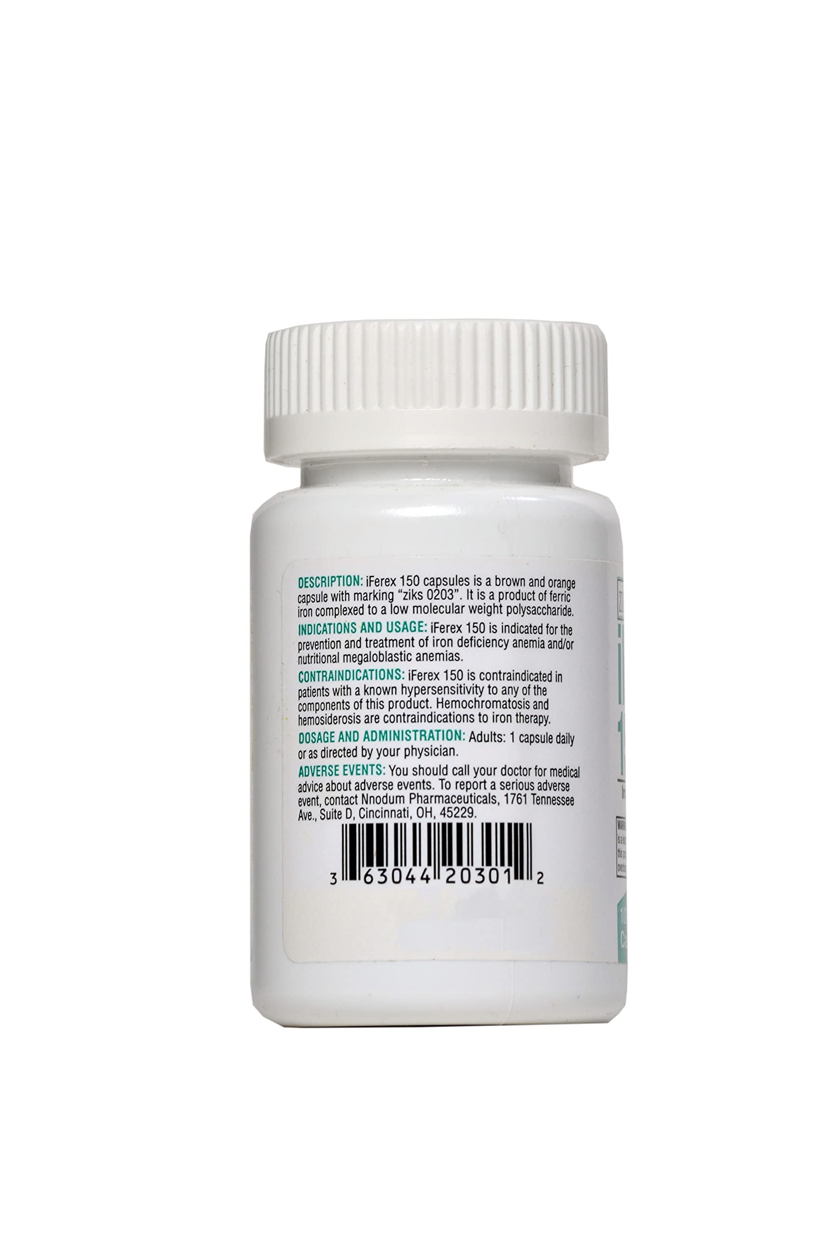 iFerex 150 bottle label close-up