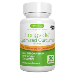 Igennus Longvida Curcumin 500mg bottle front view