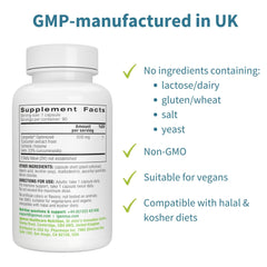 Vegan and non-GMO certification icons for Igennus Longvida Curcumin 500mg