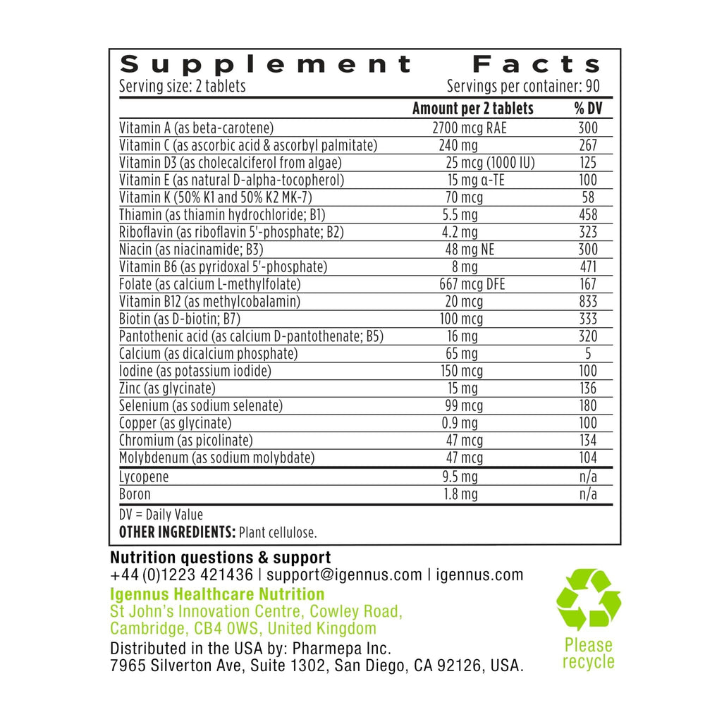Lycopene antioxidant blend in Igennus Men's Multivitamin